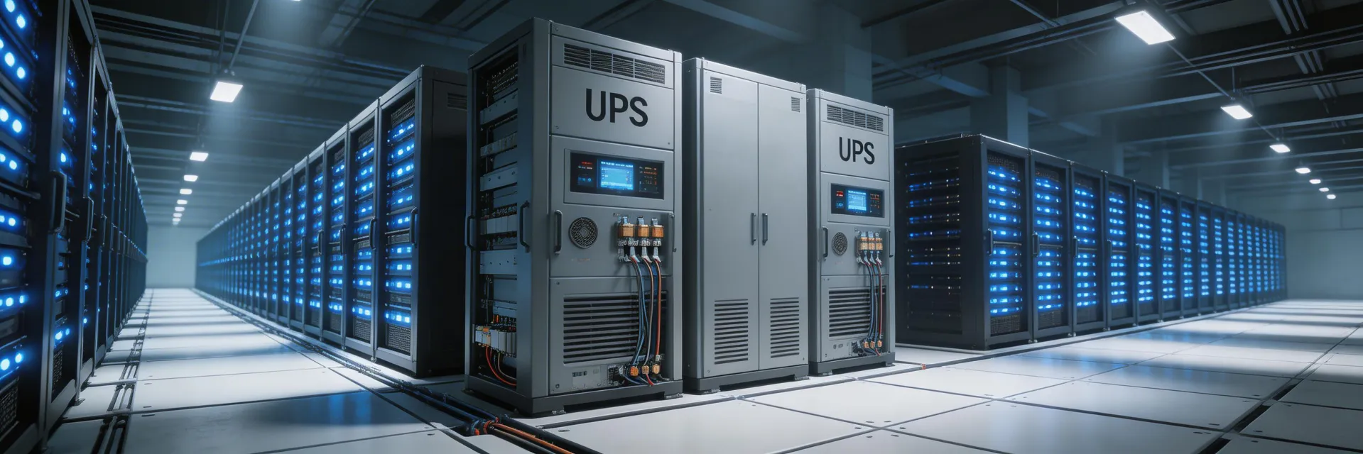 VoltForge industrial UPS systems in data center